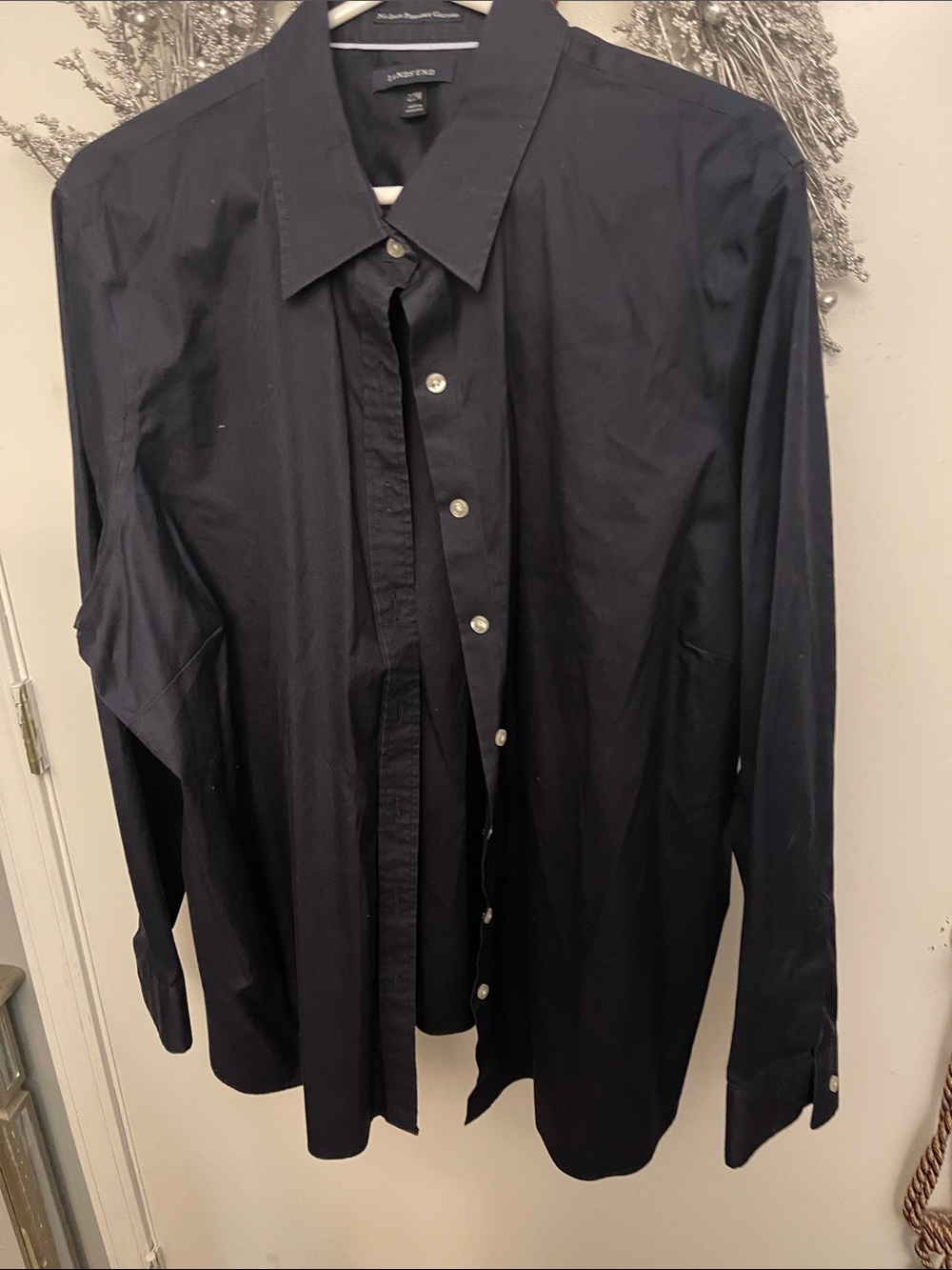 Lands' End women’s Dark Navy Button-Down Shirt